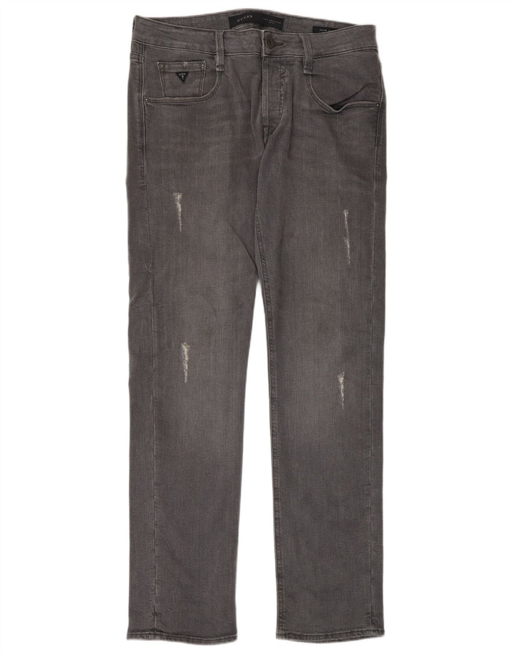 Męskie jeansy Guess w trudnej sytuacji W31 L33, szare, bawełniane