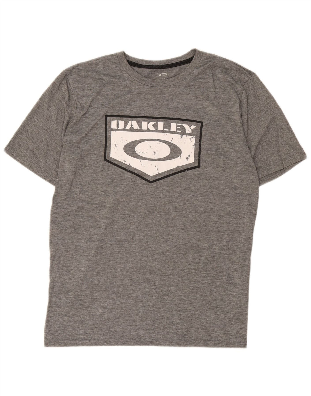 Męski T-shirt z grafiką Oakley o regularnym kroju, duży, szary