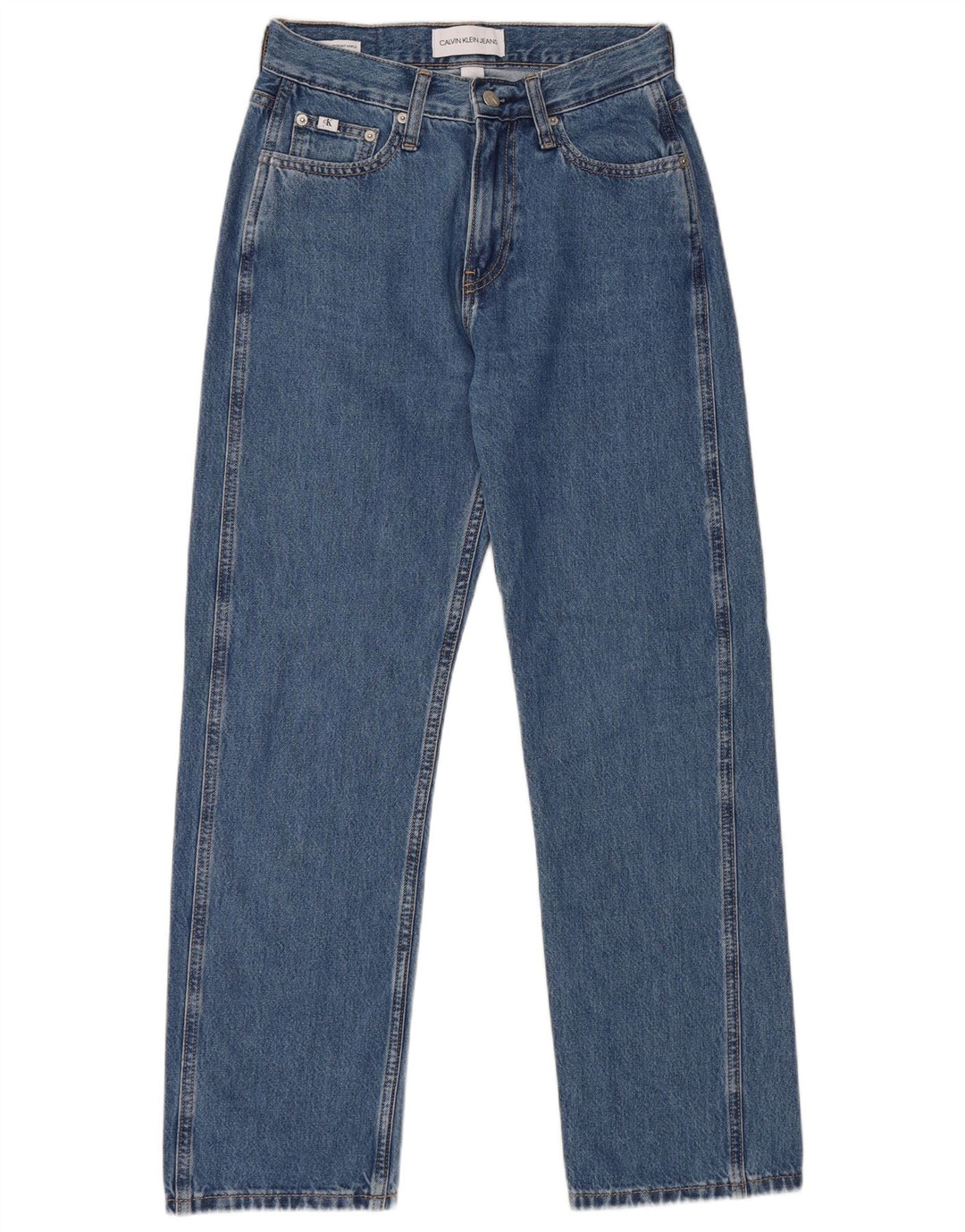 Damskie proste dżinsy Calvin Klein W26 L28 Niebieskie bawełniane