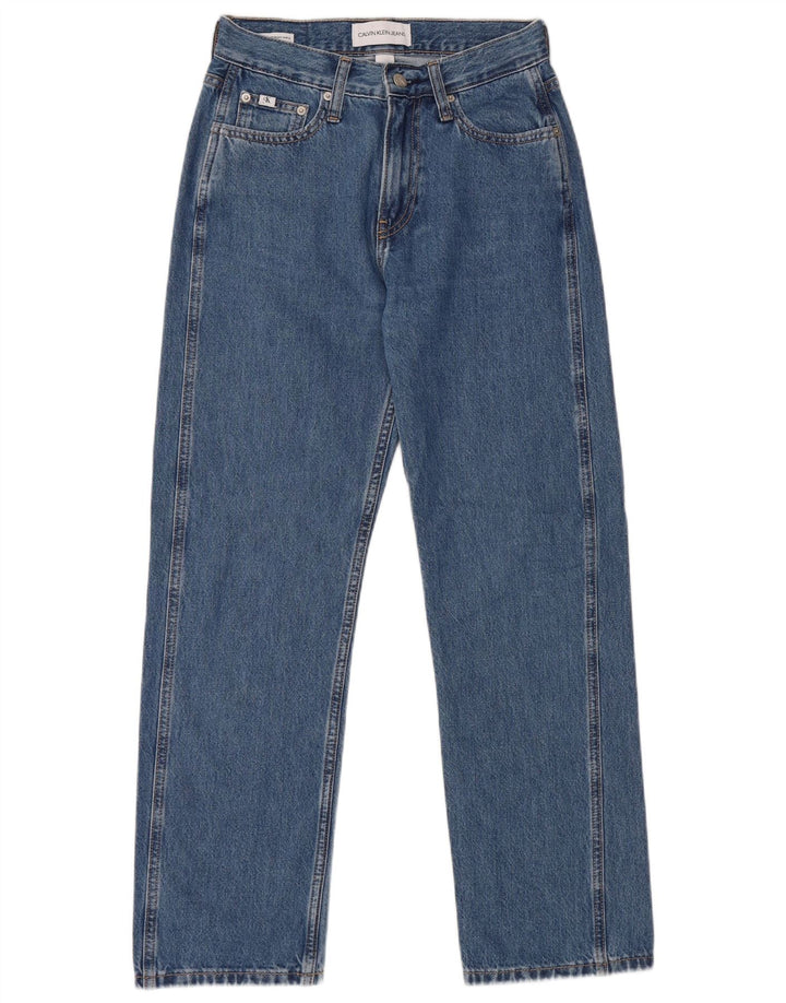 Damskie proste dżinsy Calvin Klein W26 L28 Niebieskie bawełniane