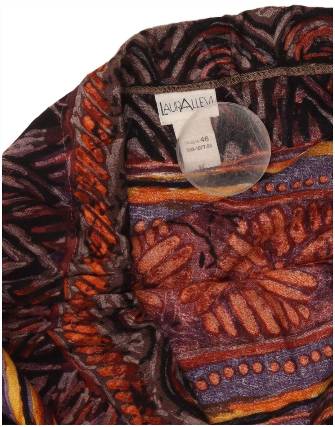 VINTAGE damska rozkloszowana spódnica w abstrakcyjny wzór IT 46 duża W36 wielokolorowa