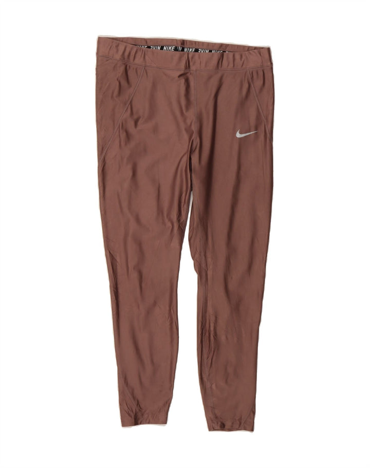 NIKE Womens Dri Fit Leggings UK 18 XL  Brown Polyester Vintage Nike and Second-Hand Nike from Messina Hembry 