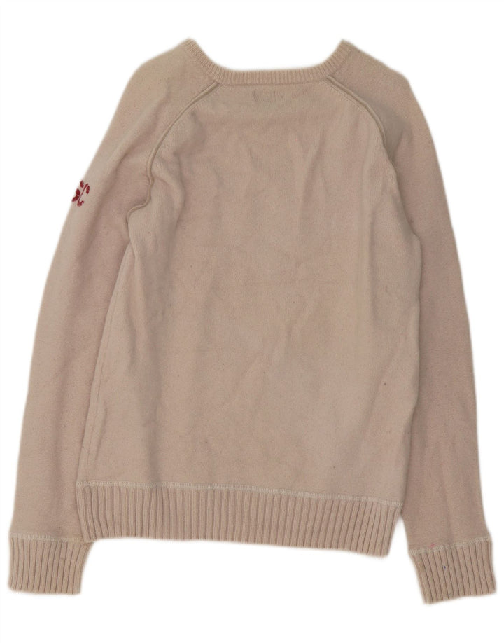 Damski sweter Levi's z dekoltem w łódkę UK 14, duży, beżowy, wełniany
