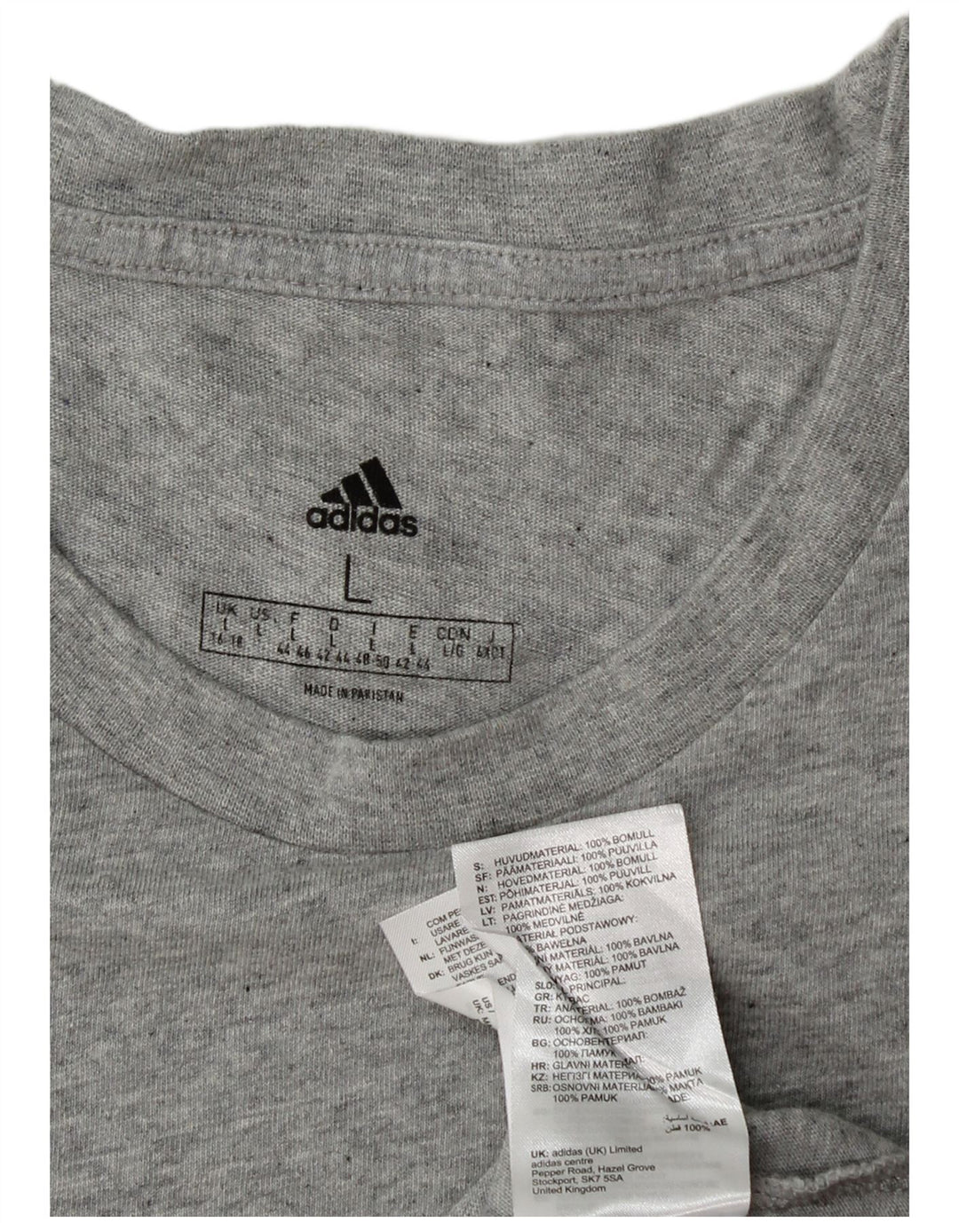 T-shirt damski ADIDAS Top UK 16/18, duży, szary, bawełniany