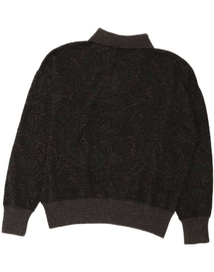 Pancaldi & B Męski sweter polo IT 48 Średni szary wełniany paisley