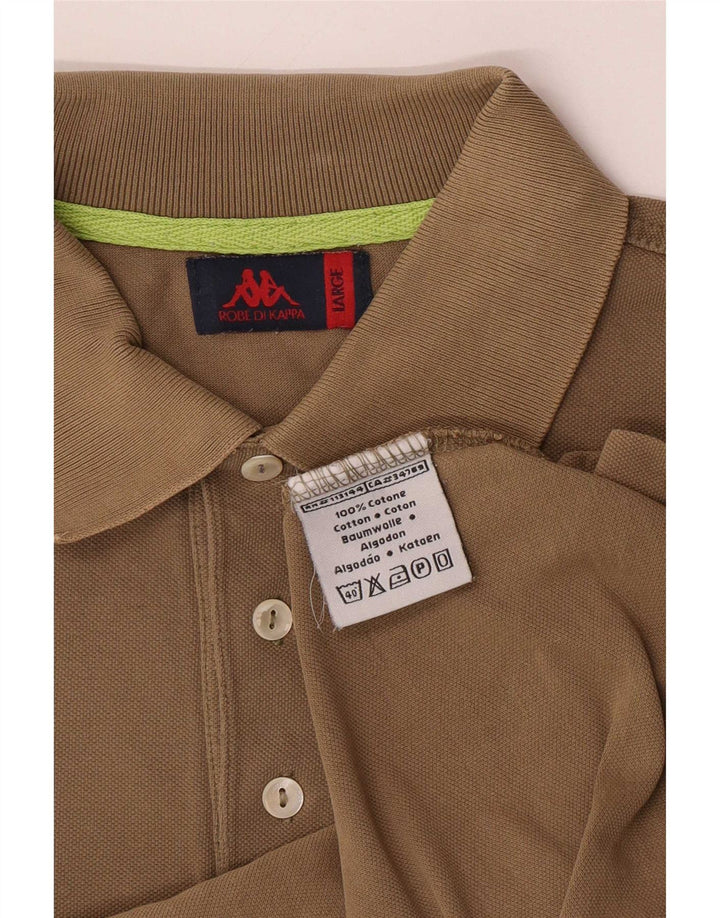 Męska koszulka polo Kappa, duża, bawełniana khaki
