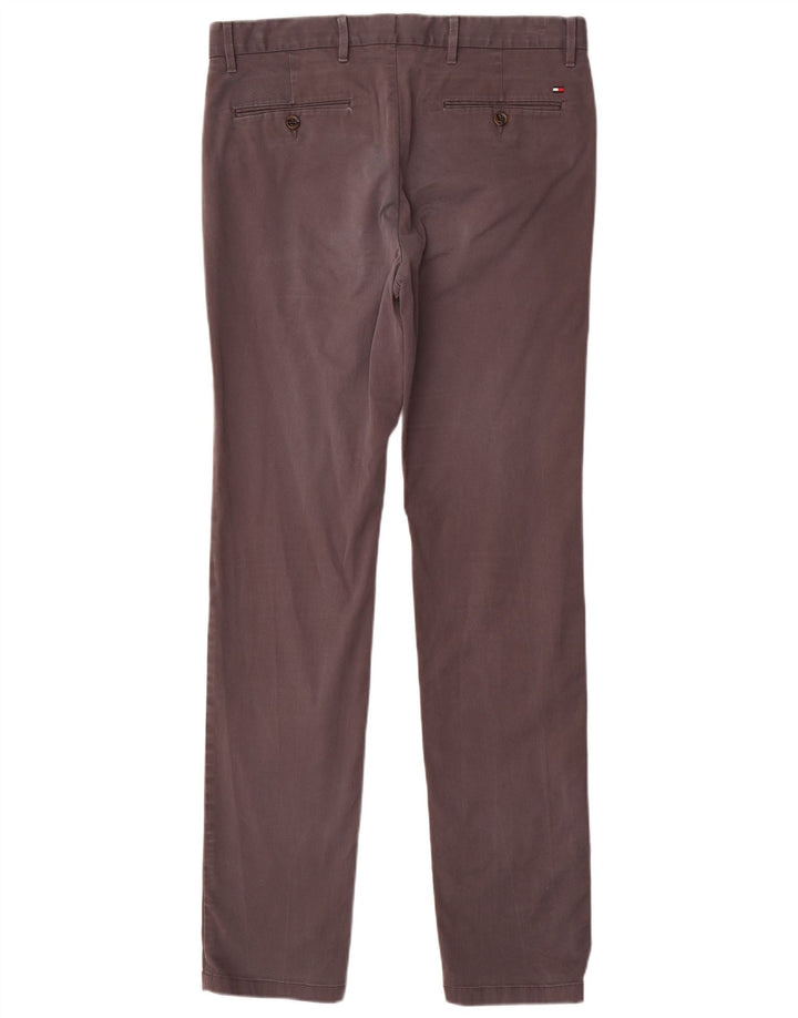 Męskie spodnie typu slim chino TOMMY HILFIGER W33 L34 Szara bawełna