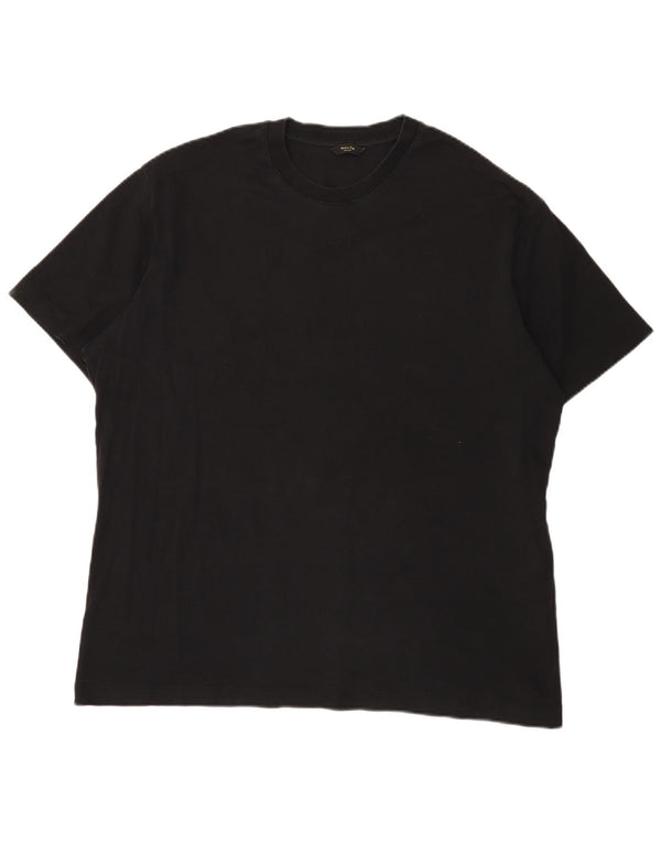 T-shirt męski Massimo Dutti Top 2XL, czarny, bawełniany
