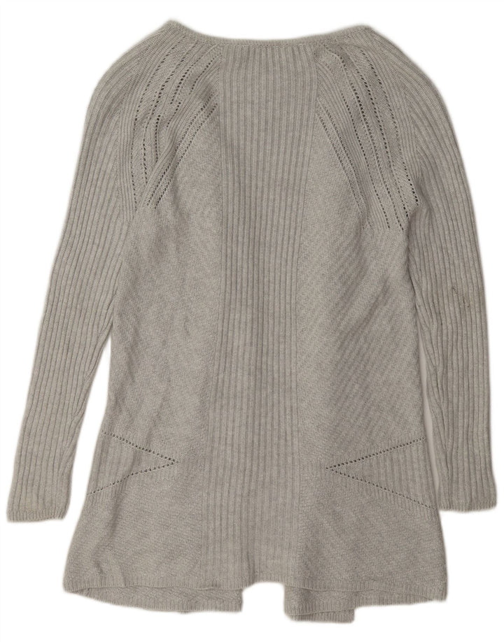 Marks & Spencer Damski sweter rozpinany o długim kroju, UK 10, mały, szary