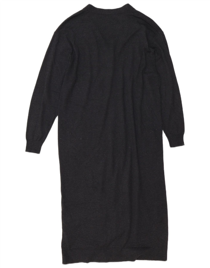 Damski długi kardigan o przedłużonym kroju Zara UK 10, mały, szary poliester