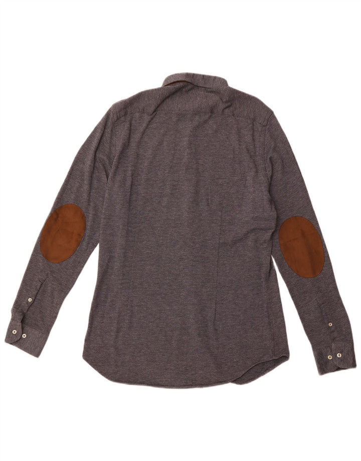 Koszula męska ZARA Slim Fit, duża, granatowa w cętki