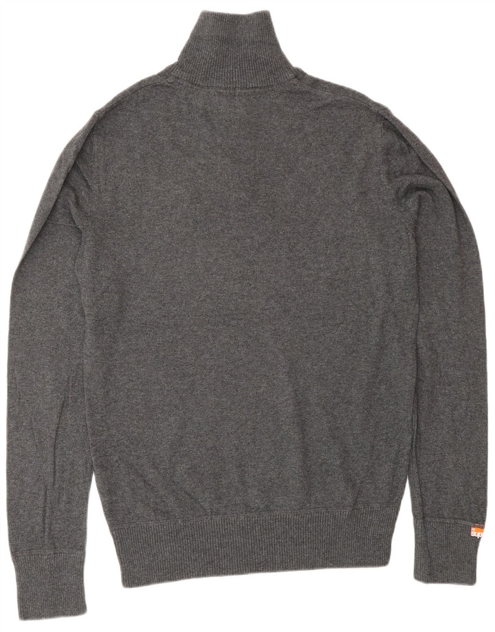 Męski sweter z zamkiem błyskawicznym Superdry, średnioszary, bawełniany