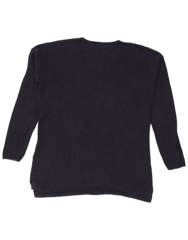 Damski sweter oversize Tommy Hilfiger z dekoltem w kształcie litery V, UK 10, mały granatowy
