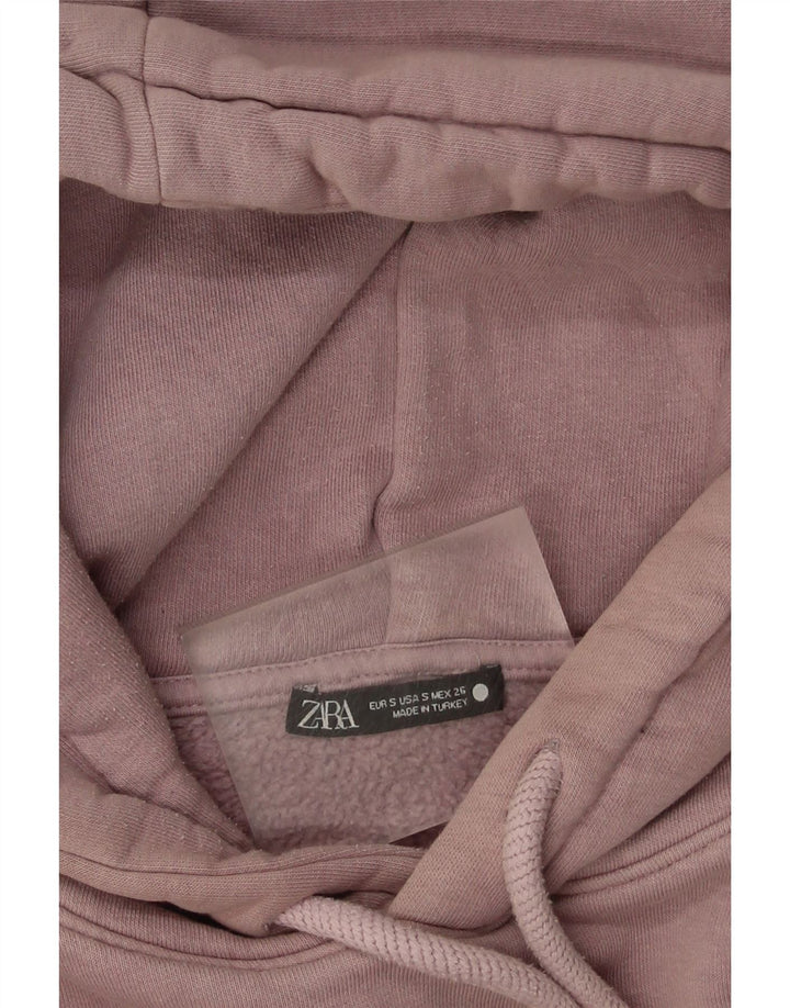 Damski sweter oversize z kapturem Zara UK 10, mały, różowy