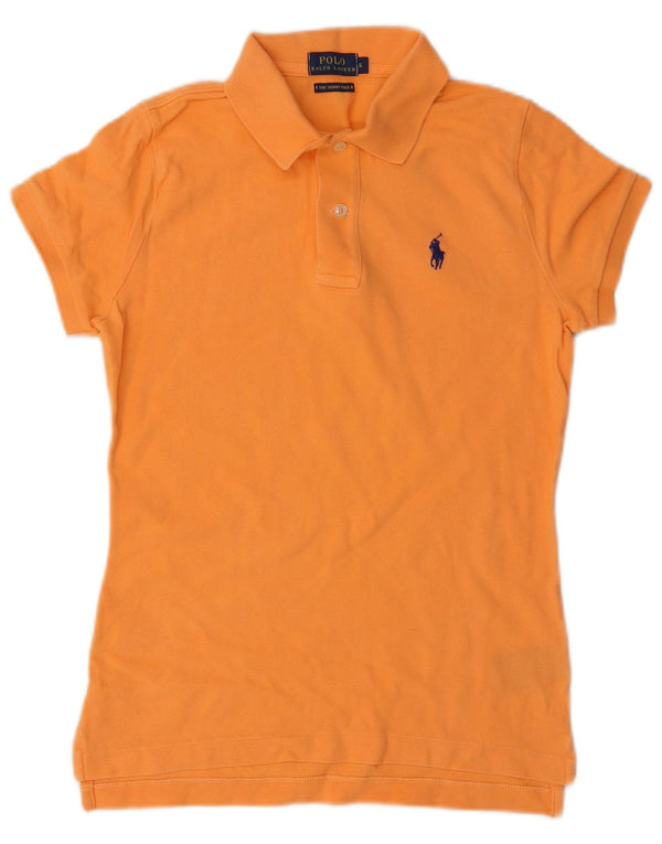 Polo Ralph Lauren Damska koszulka Skinny UK 10 Small Pomarańczowa bawełna