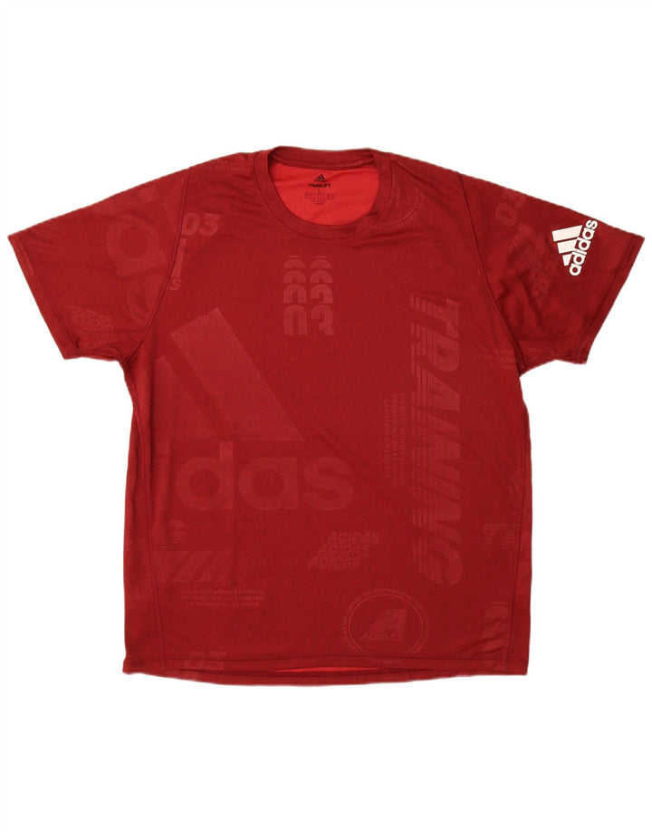 Męski T-shirt ADIDAS Climalite Graphic Top, duży, bordowy