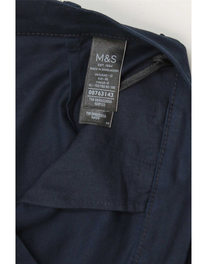 Marks & Spencer Damskie spodenki Chino UK 12 Medium W30 Granatowe, bawełniane