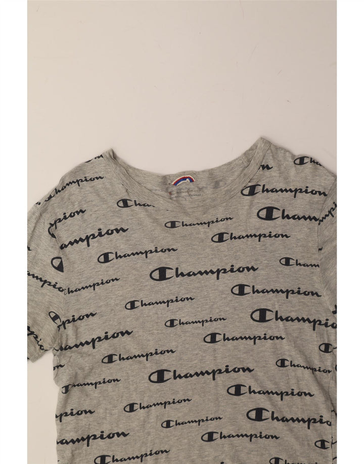 CHAMPION Womens Graphic T-Shirt Top UK 8 Small Grey Vintage Champion and Second-Hand Champion from Messina Hembry 