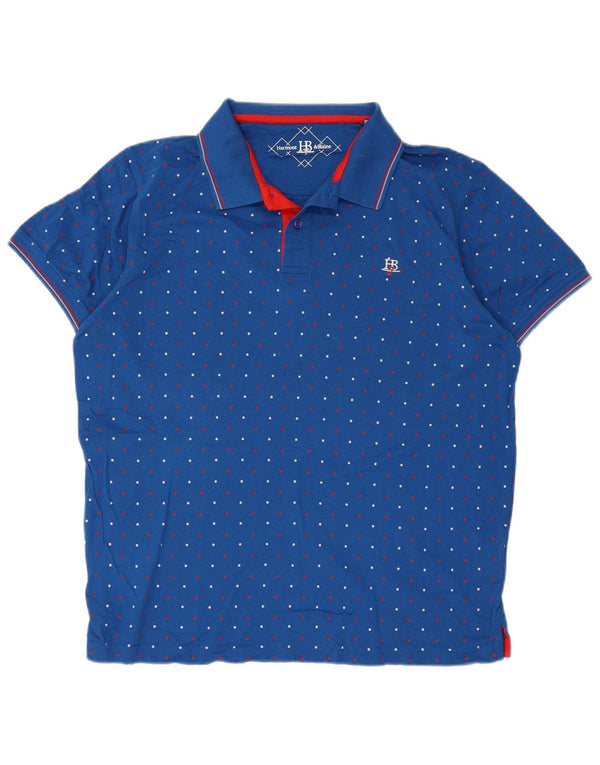 Męska koszulka polo Harmont & Blaine XL, niebieska, bawełniana w kropki