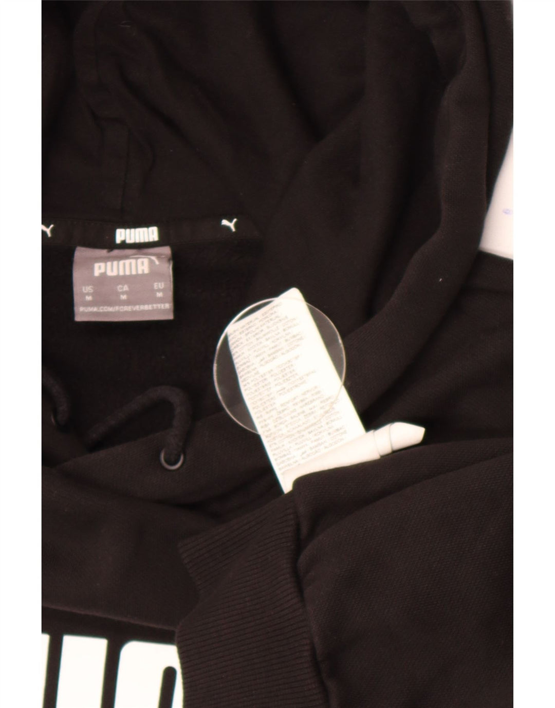 Męski sweter z kapturem Puma z grafiką, średni czarny, bawełniany
