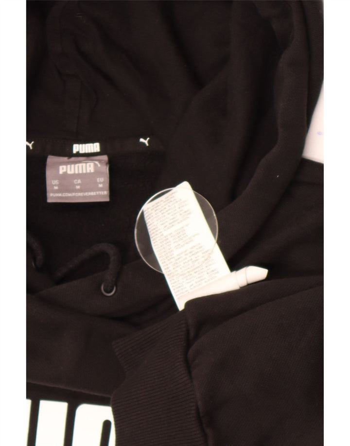 Męski sweter z kapturem Puma z grafiką, średni czarny, bawełniany