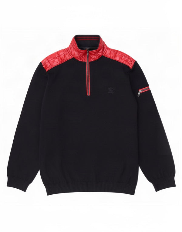 Męski sweter Paul & Shark z zamkiem błyskawicznym, 2XL, granatowy, z blokami kolorów