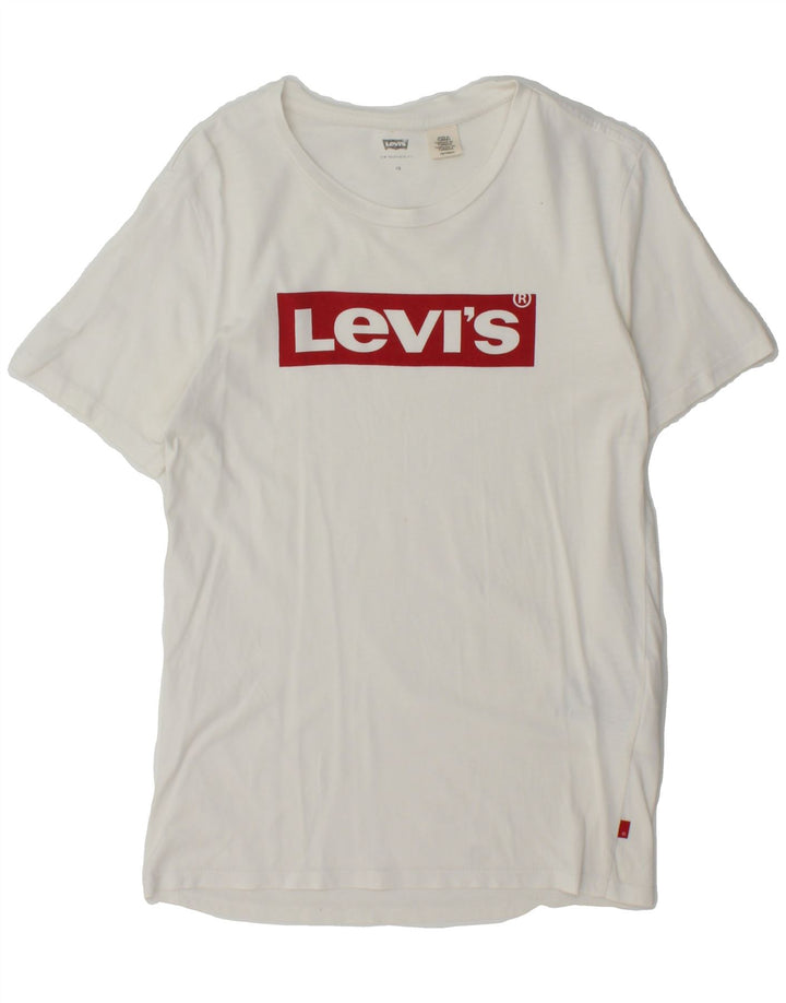 LEVI'S Mens Graphic T-Shirt Top XS White Cotton Vintage Levi's and Second-Hand Levi's from Messina Hembry 