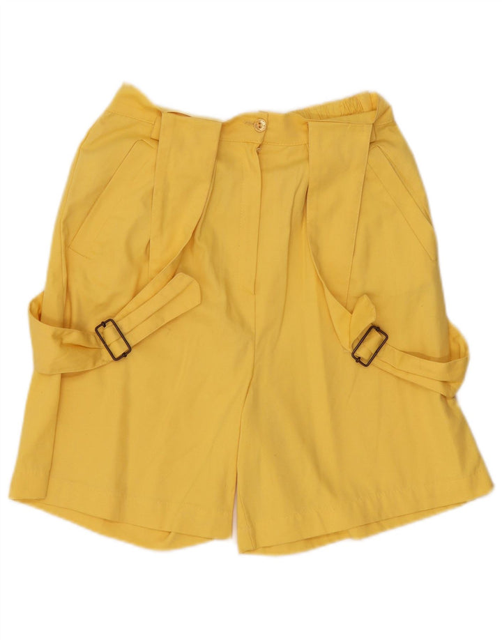 Vintage damskie ogrodniczki Chino szorty W26 małe żółte