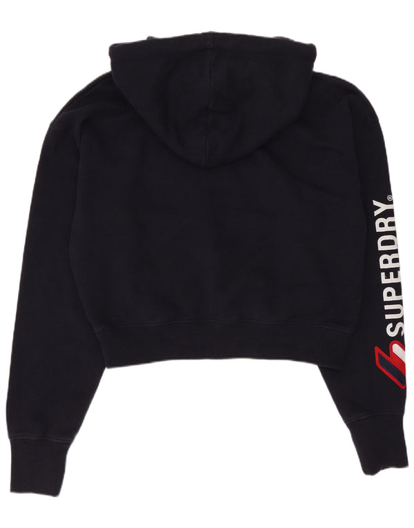 Damski sweter z kapturem Superdry Oversize z grafiką, UK 10, mały, granatowy