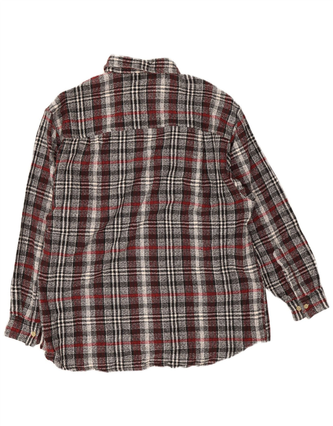 Męska koszula flanelowa w stylu vintage, rozmiar 16 1/2, duża, szara bawełniana krata