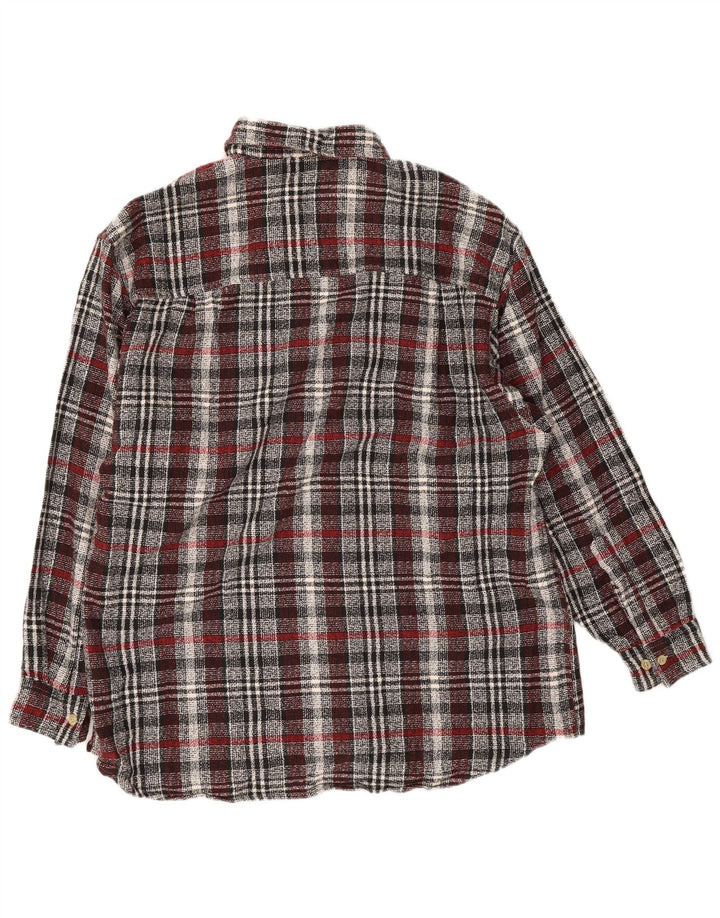 Męska koszula flanelowa w stylu vintage, rozmiar 16 1/2, duża, szara bawełniana krata