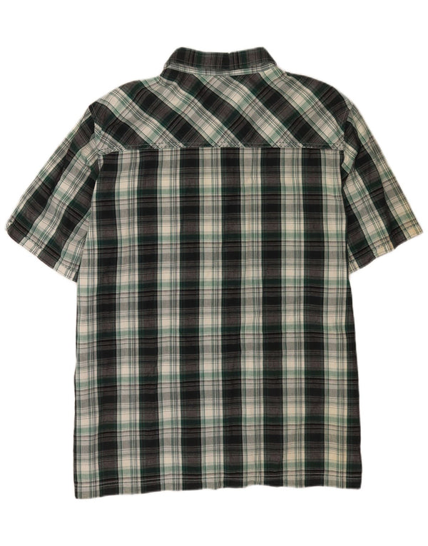 Koszula męska Weird Fish z krótkim rękawem i regularnym krojem, 2XL, bawełniana w zieloną kratę