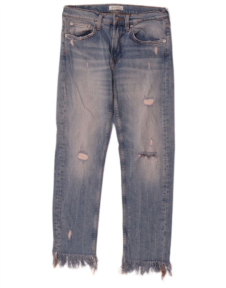 Damskie jeansy Zara w trudnej sytuacji EU 34 2XS W24 L26 Niebieskie