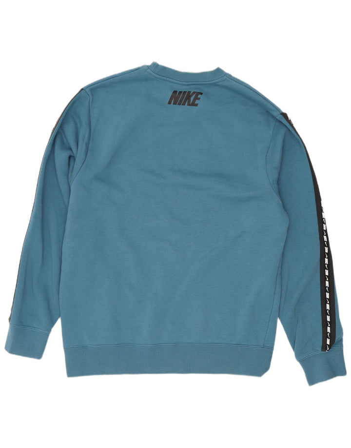 Męska bluza z grafiką Nike, średnio niebieska, z blokami kolorów