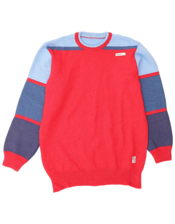 Sweter męski SILVY z okrągłym dekoltem IT 54 XL, wełniany w kolorze czerwonym