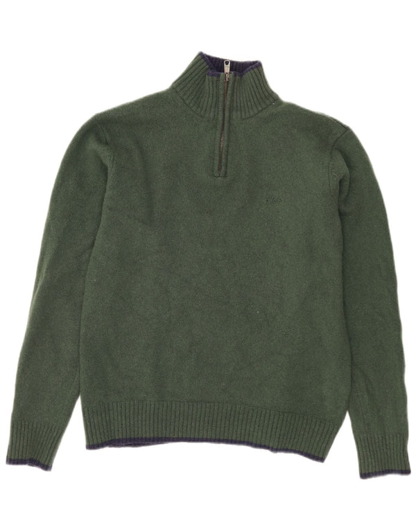 FILA Damski sweter z zamkiem błyskawicznym UK 18 XL Khaki Lambswool