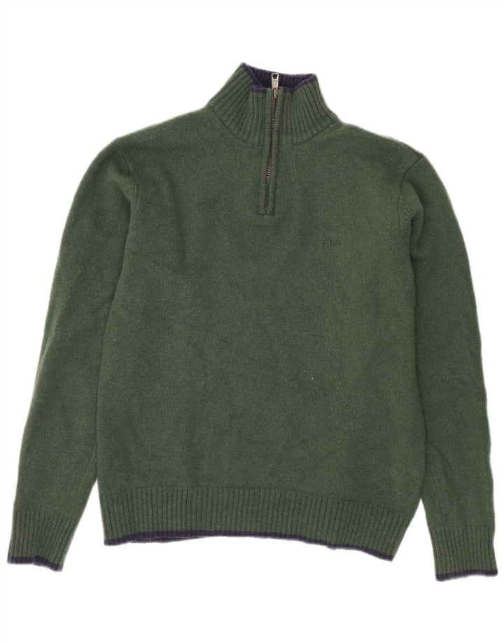 FILA Damski sweter z zamkiem błyskawicznym UK 18 XL Khaki Lambswool