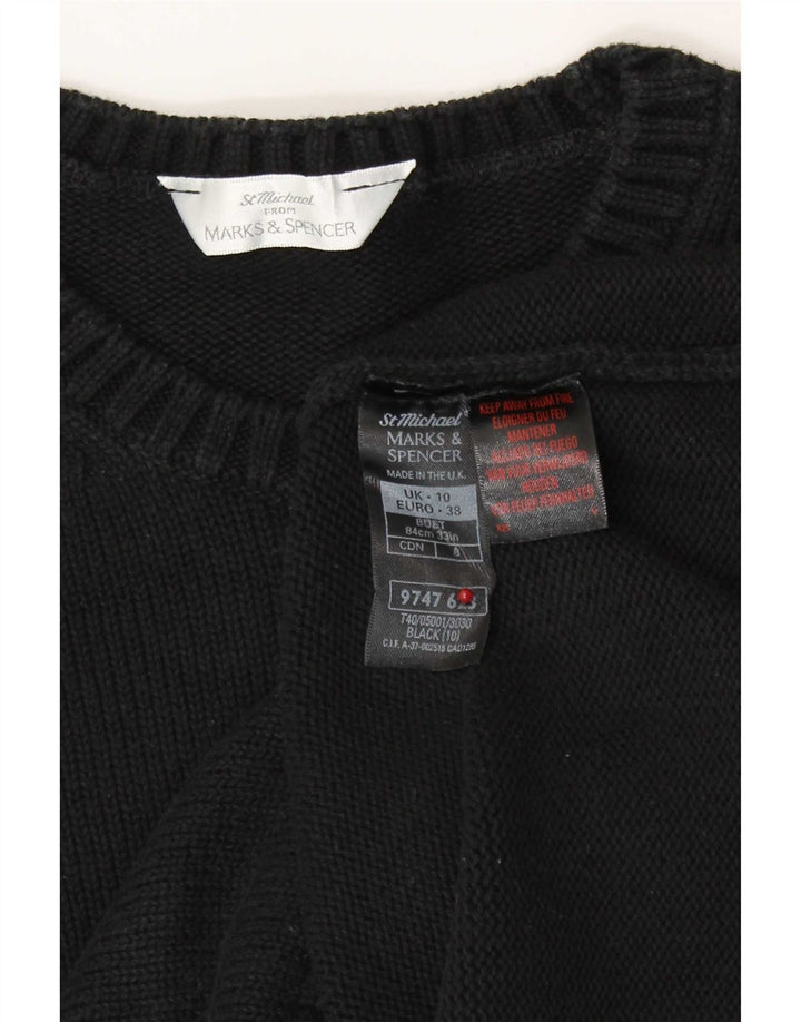 Marks & Spencer Damski sweter oversize z okrągłym dekoltem, UK 10, mały, czarny