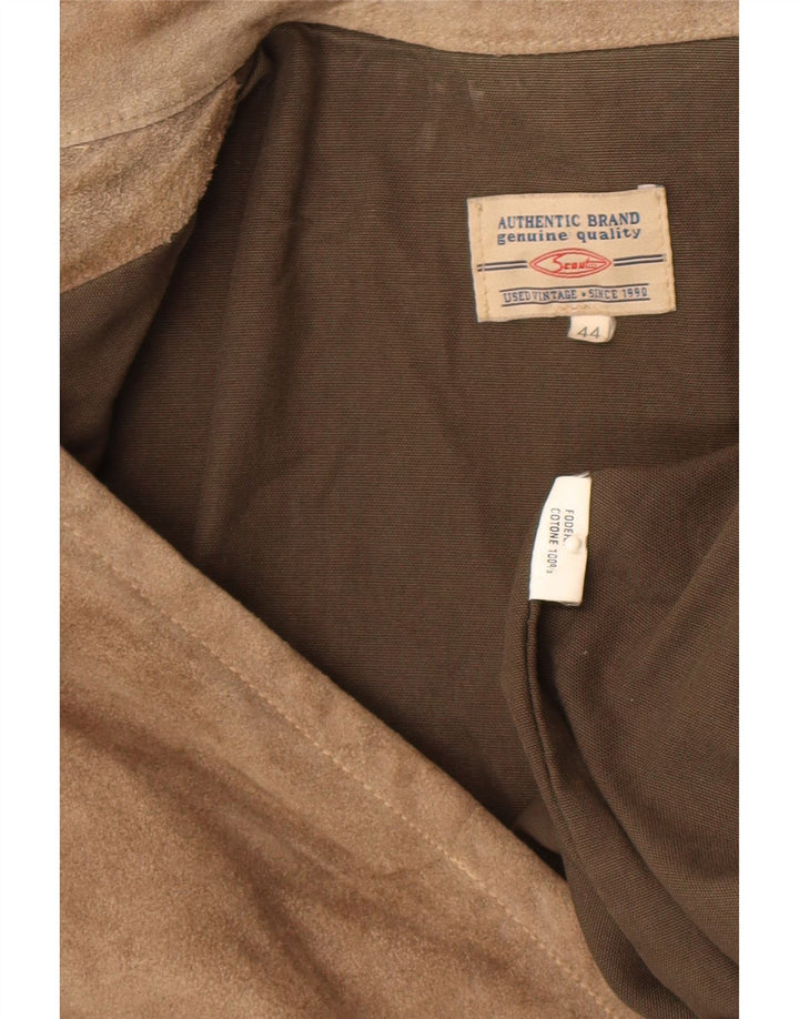 Damska kurtka bomberka w stylu vintage EU 44 XL, brązowa, bawełniana w bloki kolorów