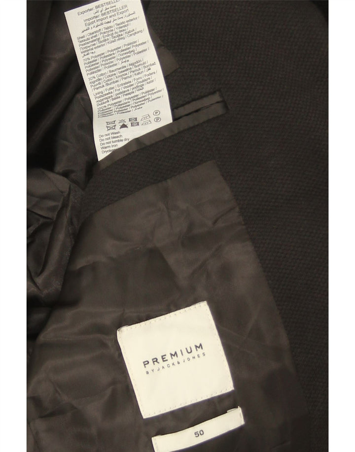 Męska marynarka Jack & Jones zapinana na 2 guziki, rozmiar EU 50, duży, czarny poliester