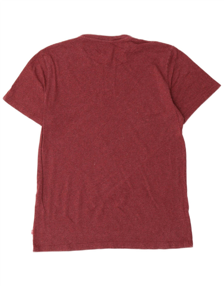 Męski T-shirt z grafiką Levi's, duży, bordowy, nakrapiany