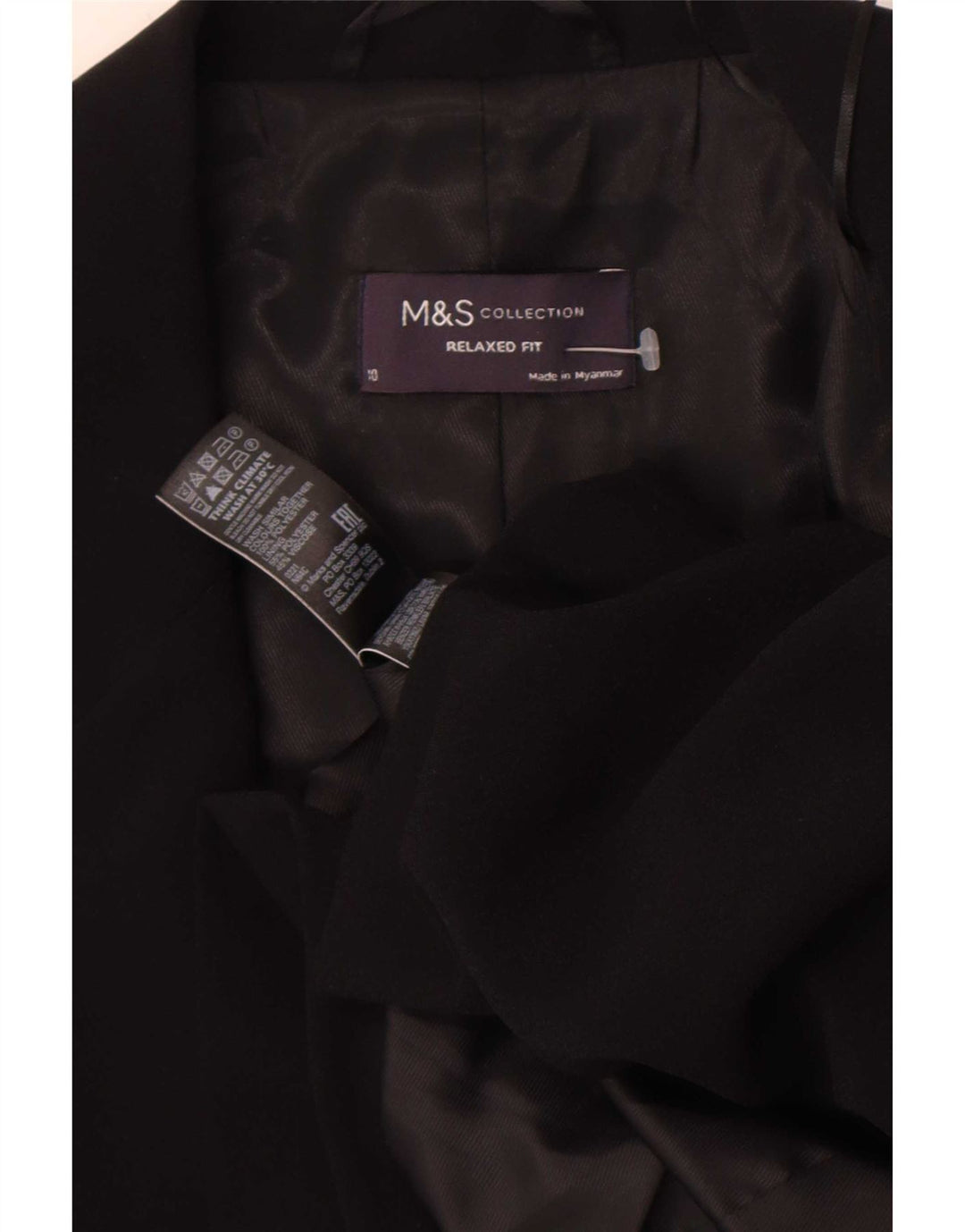 Marks & Spencer Damska marynarka z rękawem 3/4 UK 10, mała czarna