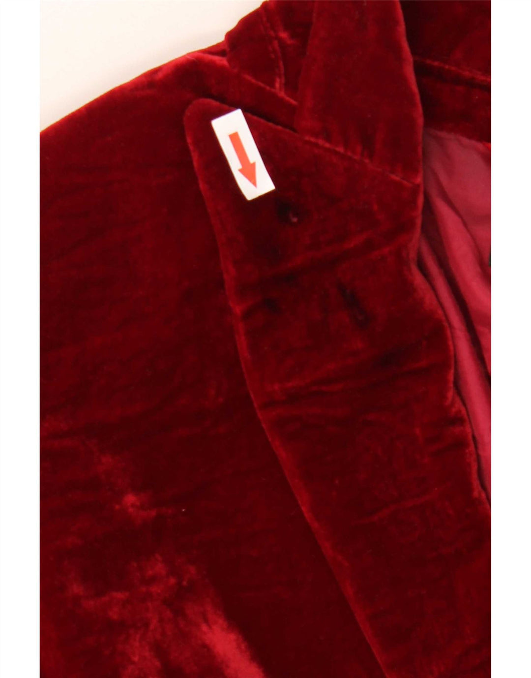 Damska marynarka Massimo Dutti zapinana na 1 guzik, aksamitna marynarka EU 44 XL, czerwona wiskoza