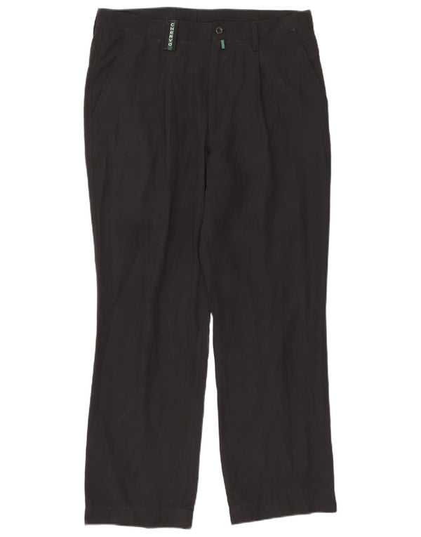 Chervo Mens Pegged Chino Trousers IT 50 Large W34 L29 Navy Blue Polyester