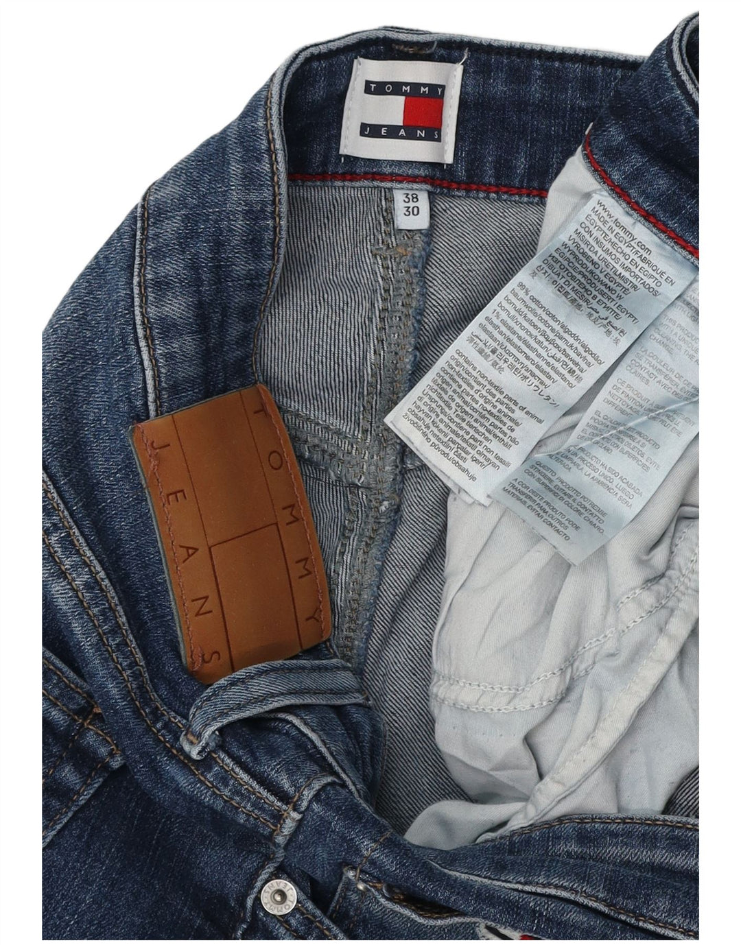 TOMMY HILFIGER Męskie jeansy Austin Slim W38 L26 Niebieskie bawełniane