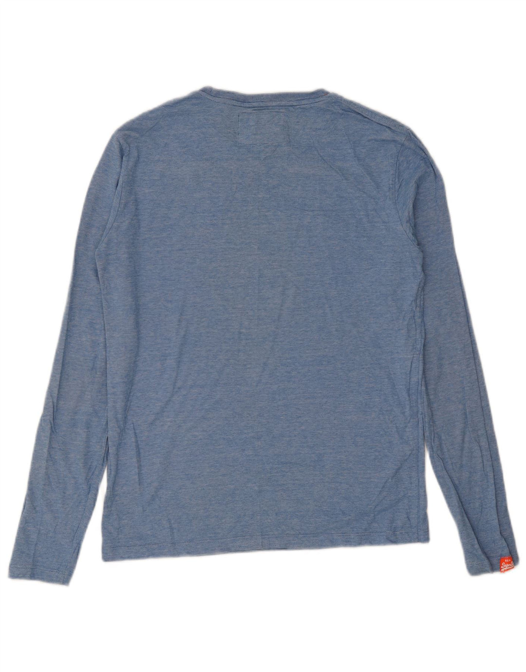 Męski top Superdry z długim rękawem, średni niebieski, bawełniany w cętki