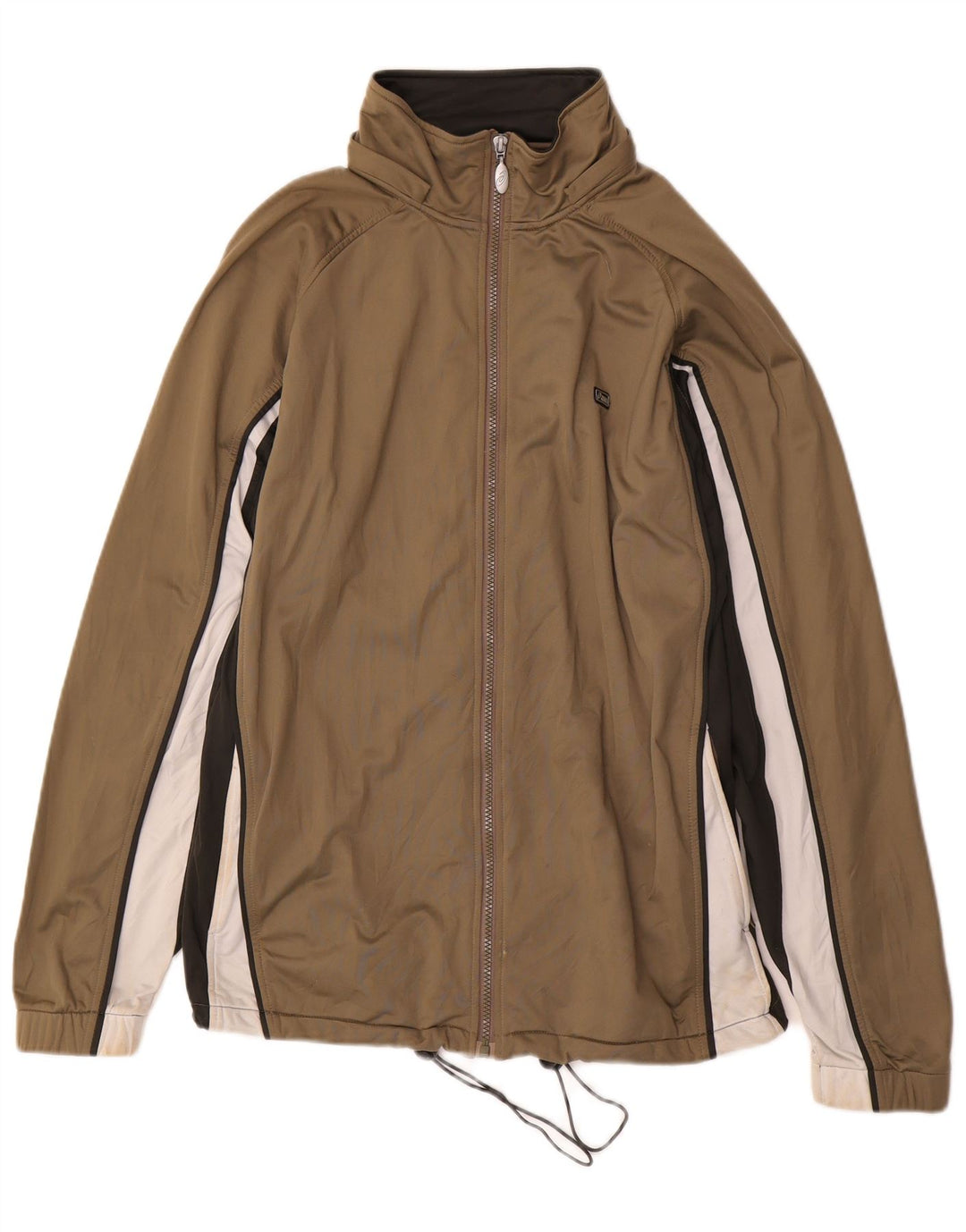 Męska kurtka dresowa Asics, średnia, khaki, poliester z blokami kolorów