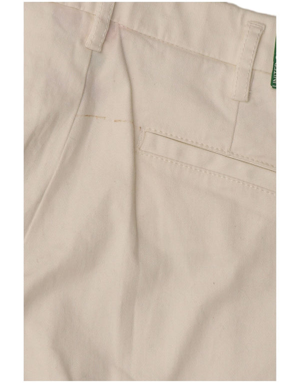 Spodnie damskie Benetton Slim Chino UK 8 Small W30 L28 Biała bawełna