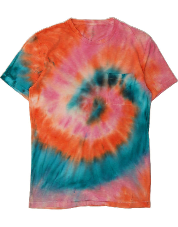 J. CREW Mens Garment Dyed T-Shirt Top Small Multicoloured Tie Dye Cotton