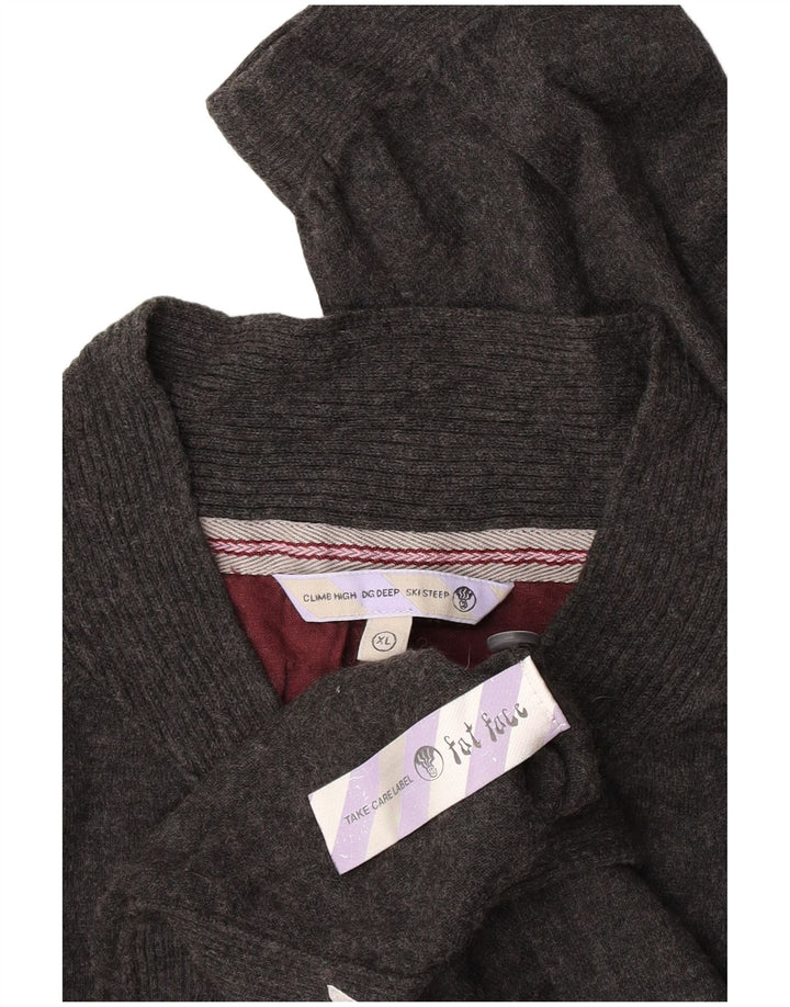 Męski sweter zapinany na guziki Fat Face XL, szary, bawełniany